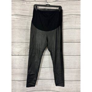 NWOT Maternity Pleather adjustable Leggings Size L